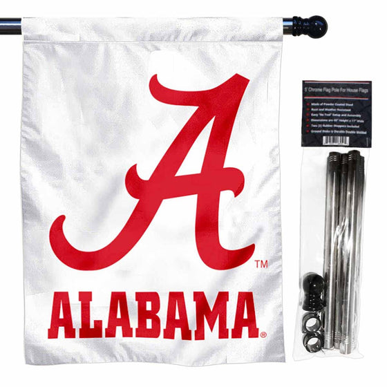 College Flags & Banners Co. Alabama Crimson Tide Outdoor Flag with Flag Pole Set