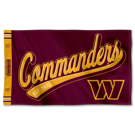 WinCraft Washington Commanders Script Logo Premium Flag