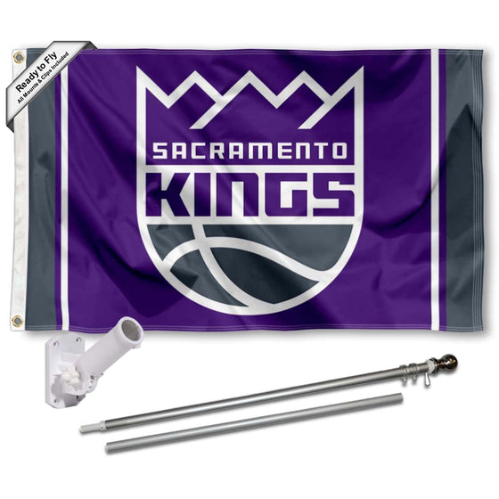 WinCraft Sacramento Kings Flag Pole and Mount Bracket Set