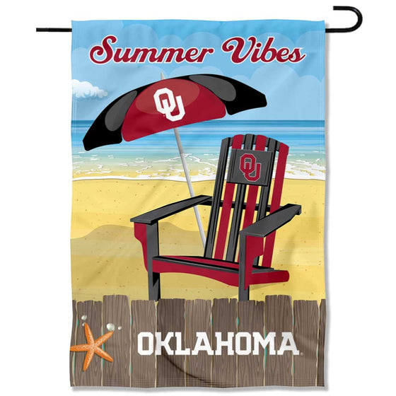 College Flags & Banners Co. Oklahoma Sooners Summer Season Vibes Double Sided Garden Yard Flag