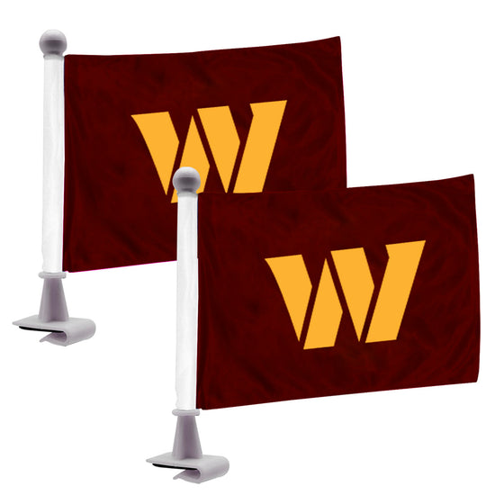 Washington Commanders Ambassador Car Flags - 2 Pack Mini Auto Flags, 4in X 6in