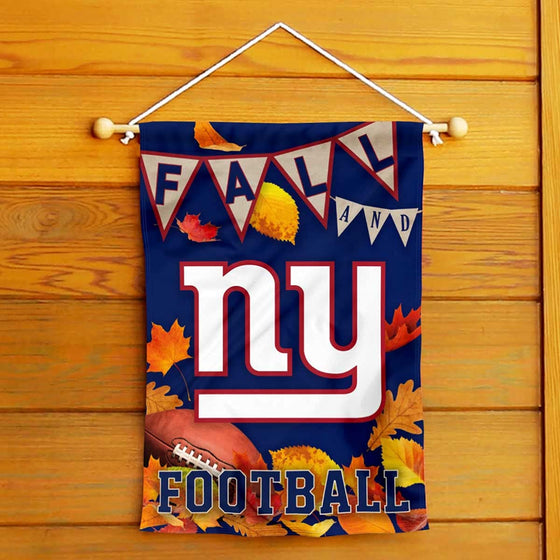 WinCraft New York Giants Fall Leaves Decorative Football Garden Flag Double Sided Banner