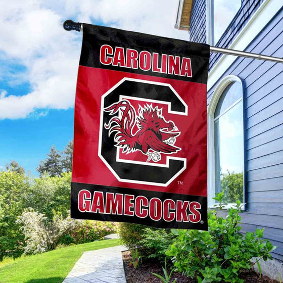 College Flags & Banners Co. South Carolina Gamecocks Banner Flag with Flag Pole Set