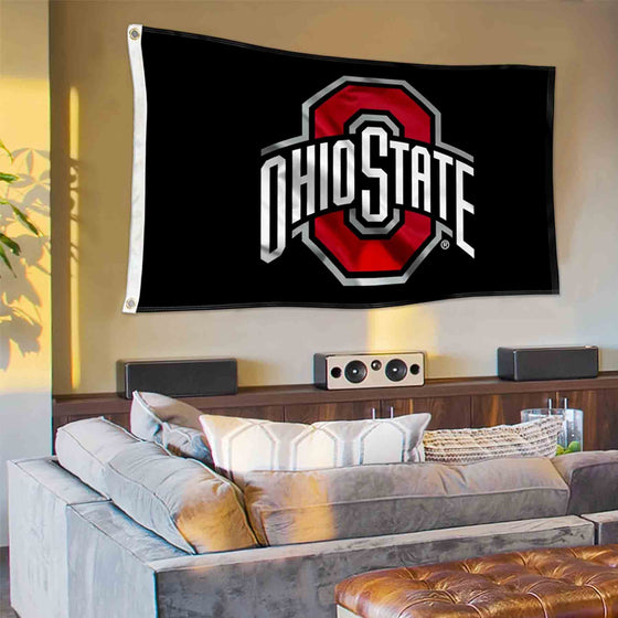 College Flags & Banners Co. Ohio State Buckeyes Black Flag