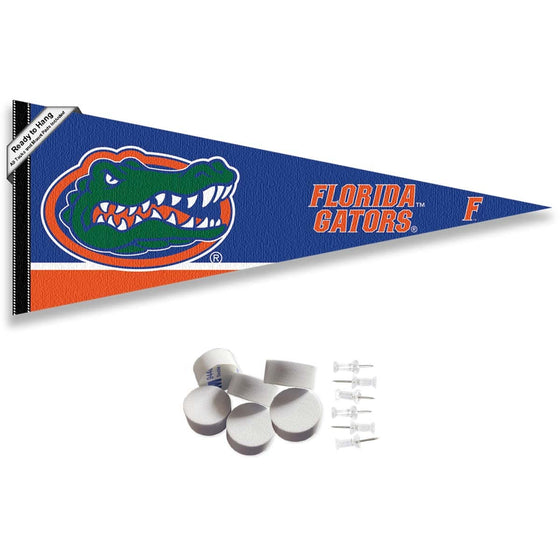 College Flags & Banners Co. Florida Gators Pennant Flag and Wall Tack Mount Pads