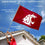 College Flags & Banners Co. Washington State Cougars Wave The Flag Flag with Pole and Bracket Kit