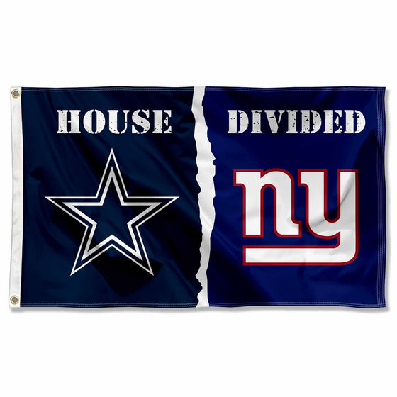 WinCraft Dallas and New York Giants House Divided Flag Rivalry Banner