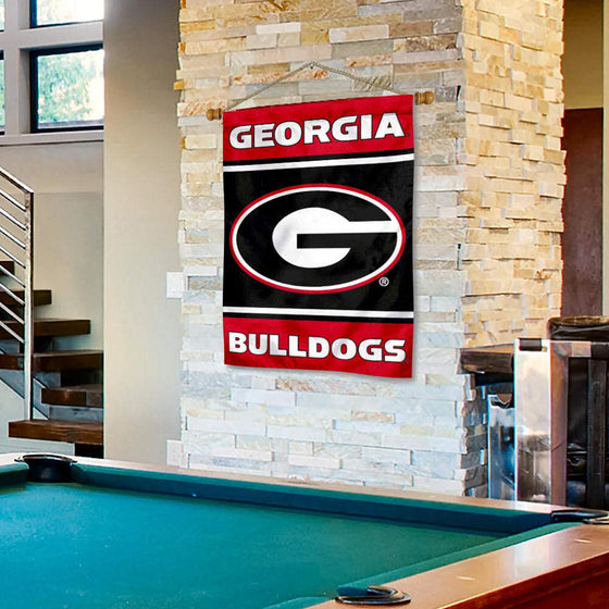 College Flags & Banners Co. University of Georgia Bulldogs 2-Sided Home Flag and Wood Banner Pole Set