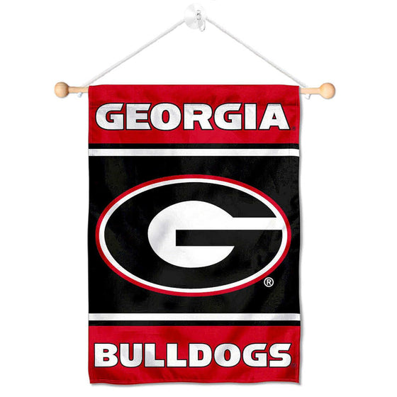 College Flags & Banners Co. Georgia Bulldogs Window Wall Banner Hanging Flag with Suction Cup