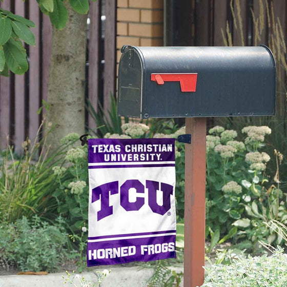 TCU Horned Frogs Garden Flag and Mailbox Post Pole Mount Holder Set