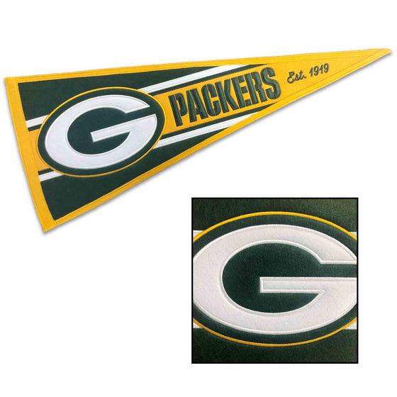 WinCraft Green Bay Packers Embroidered and Sewn Pennant