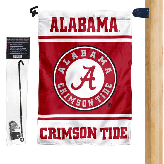 College Flags & Banners Co. Alabama Crimson Tide Garden Flag and Mailbox Post Pole Mount Holder Set