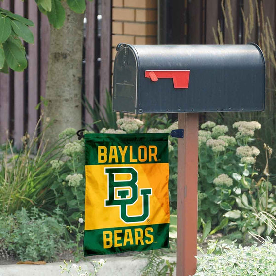 College Flags & Banners Co. Baylor Bears Gold Garden Flag and Mailbox Post Pole Mount Holder Set