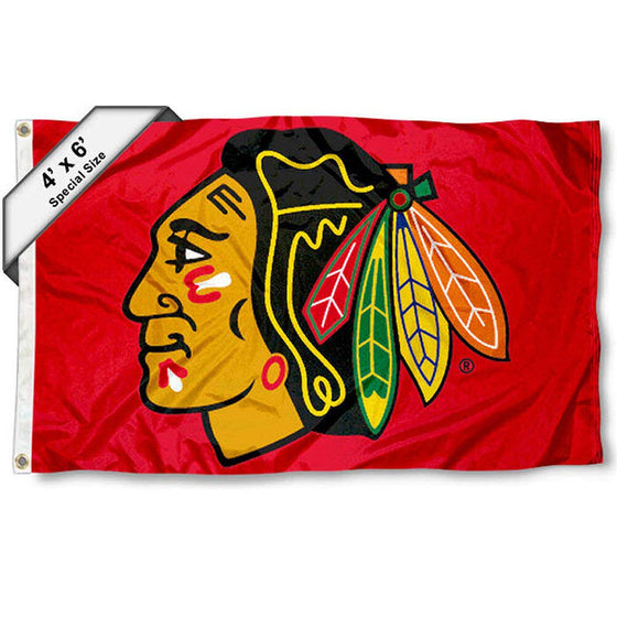 WinCraft Chicago Blackhawks Large Flag 4x6 Feet Banner