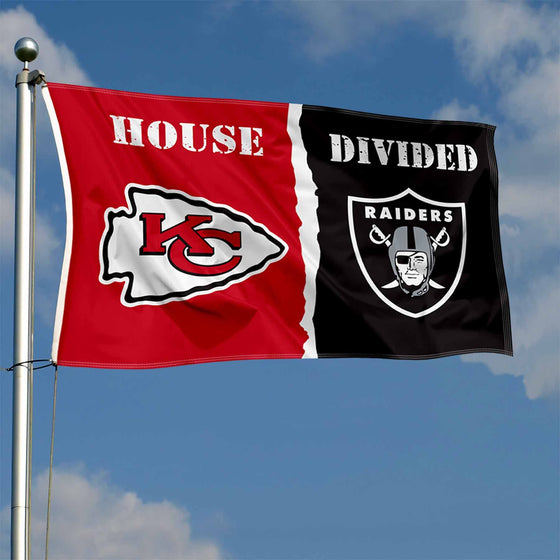 WinCraft Chiefs and Raiders House Divided Flag Rivalry Banner