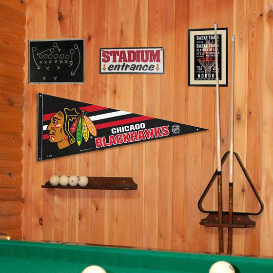 Chicago Blackhawks Pennant Flag and Wall Tack Pads Mounts