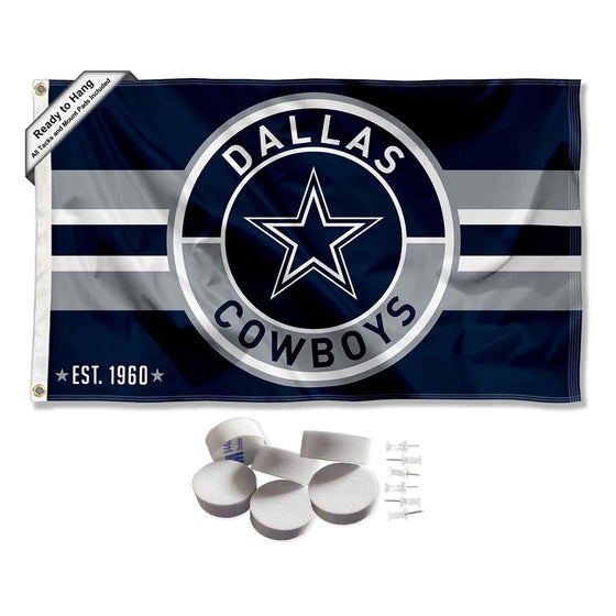 Dallas Cowboys Patch Button Banner and Tapestry Wall Tack Pads