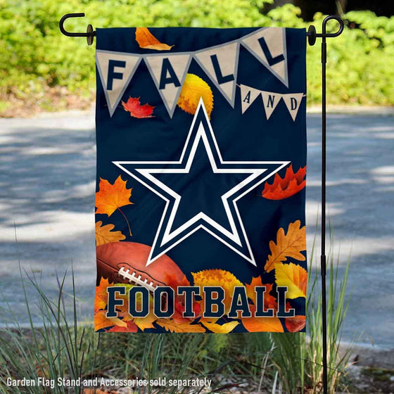 WinCraft Dallas Cowboys Fall Leaves Decorative Football Garden Flag Double Sided Banner