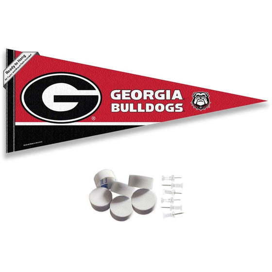 College Flags & Banners Co. Georgia Bulldogs Pennant Flag and Wall Tack Mount Pads