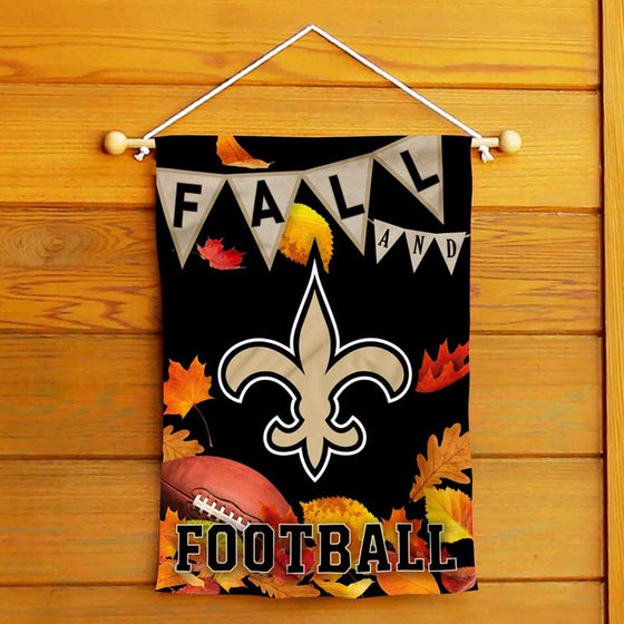 New Orleans Saints Fall Leaves Decorative Football Garden Flag Double Sided Banner