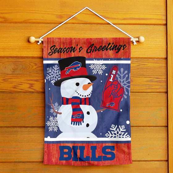 Buffalo Bills Holiday Winter Snow Garden Flag Double Sided Banner