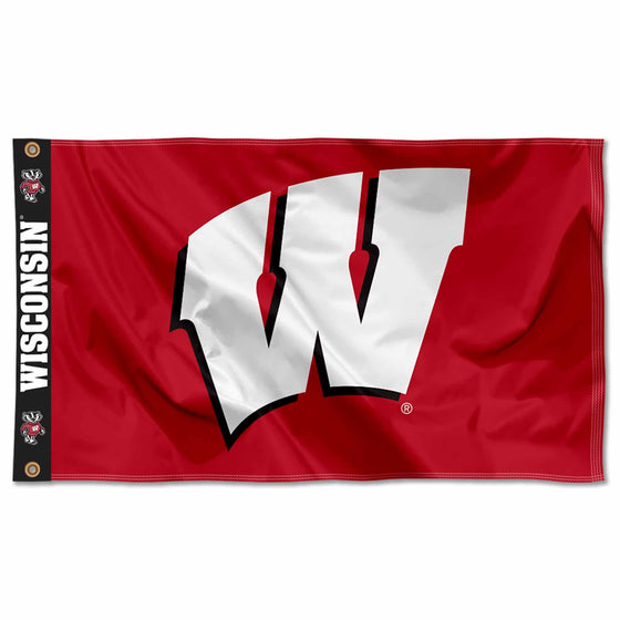 College Flags & Banners Co. Wisconsin Badgers Printed Header 3x5 Foot Banner Flag