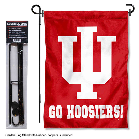 College Flags & Banners Co. Indiana Hoosiers Go Hoosiers Garden Flag with Pole Stand Holder