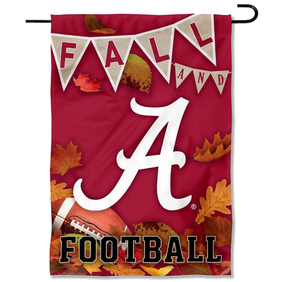 College Flags & Banners Co. Alabama Crimson Tide Fall Leaves Football Season Garden Yard Flag