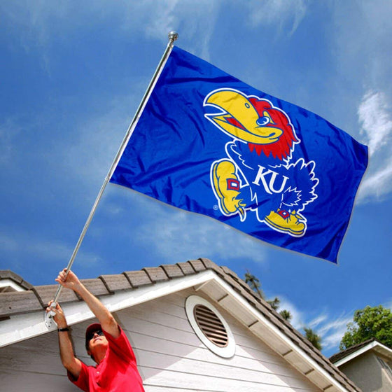 College Flags & Banners Co. Kansas Jayhawks Flag and USA 3x5 Flag Set