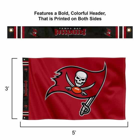 WinCraft Tampa Bay Buccaneers Printed Header 3x5 Foot Banner Flag