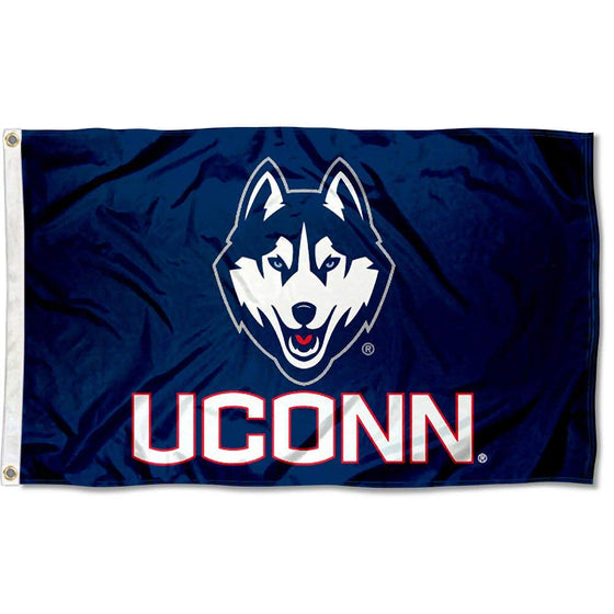 College Flags & Banners Co. UCONN Huskies and USA Flag 3x5 Set