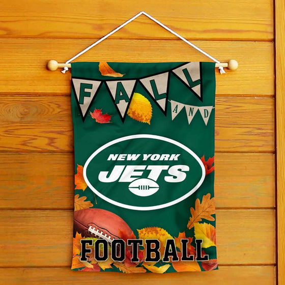 WinCraft New York Jets Fall Leaves Decorative Football Garden Flag Double Sided Banner