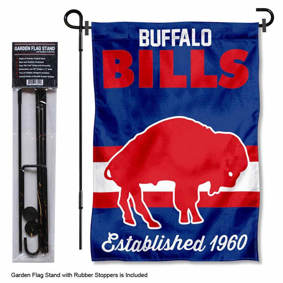 WinCraft Buffalo Bills Throwback Retro Vintage Garden Flag and Flagpole Mount