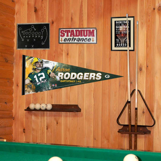 WinCraft Green Bay Packers Rodgers Pennant Banner Flag