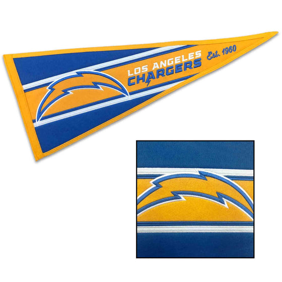 WinCraft Los Angeles Chargers Embroidered and Sewn Pennant