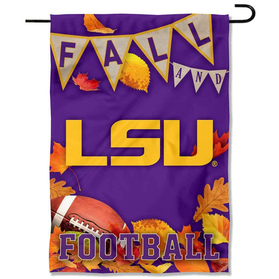 College Flags & Banners Co. Louisiana State LSU Tigers Fall Leaves Football Season Garden Yard Flag