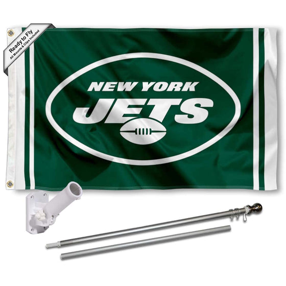 WinCraft New York Jets Flag Pole and Bracket Mount Kit