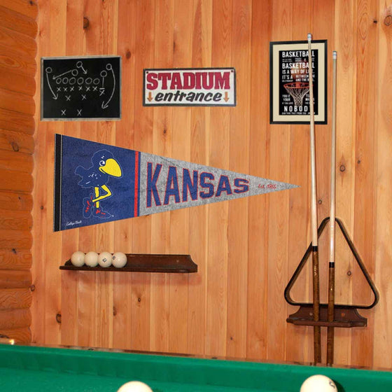 Kansas Jayhawks Pennant Throwback Vintage Banner