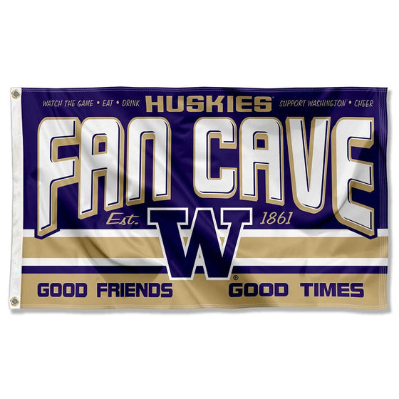 Washington Huskies Fan Man Cave Banner Flag