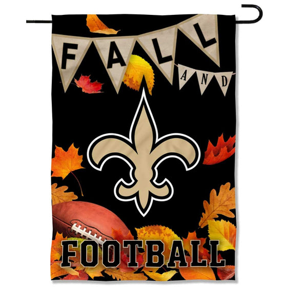 New Orleans Saints Fall Leaves Decorative Football Garden Flag Double Sided Banner