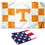 College Flags & Banners Co. Tennessee Volunteers Checkerboard Stripes Flag and USA 3x5 Set