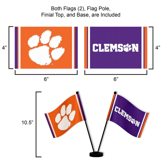 WinCraft Clemson Tigers Desk and Table Top Flags