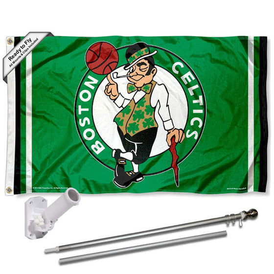 WinCraft Boston Celtics Flag Pole and Bracket Set