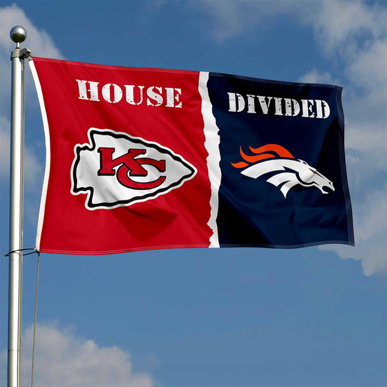 WinCraft Chiefs and Broncos House Divided Flag Rivalry Banner