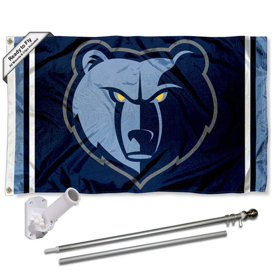 WinCraft Memphis Grizzlies Grizzly Head Flag Pole and Bracket Set