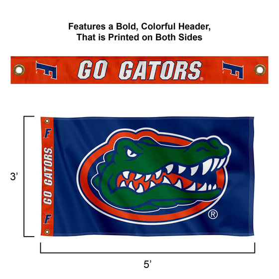 College Flags & Banners Co. Florida Gators Printed Header 3x5 Foot Banner Flag