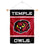 College Flags & Banners Co. Temple Owls Window Wall Banner Hanging Flag with Suction Cup