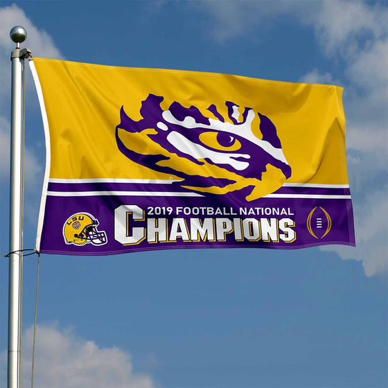 College Flags & Banners Co. Louisiana State LSU Tigers 2019 2020 Football National Champions Flag