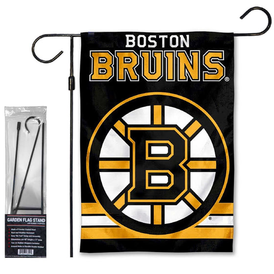 WinCraft Boston Bruins Garden Flag and Pole Stand Mount Holder