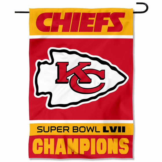 WinCraft Kansas City Chiefs Super Bowl Champions 2023 2022 LVII Double Sided Garden Banner Flag